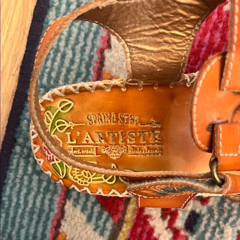 L’artiste Leather Sandals - Brown and Blue - Picture 3 of 5